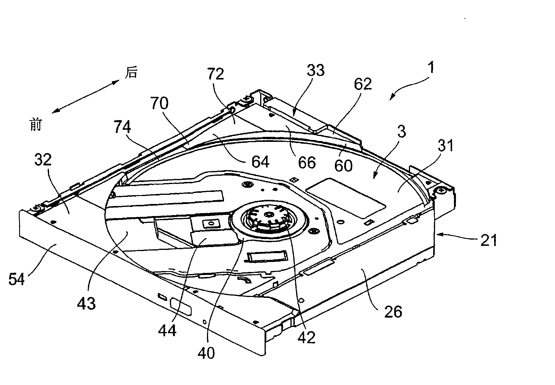 Tray of optical disk device and optical disk device including the same