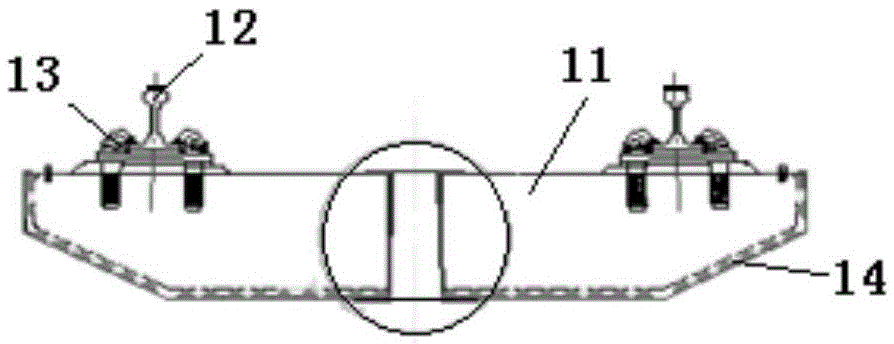 Integrated filling type prefabricated slab damping track structure