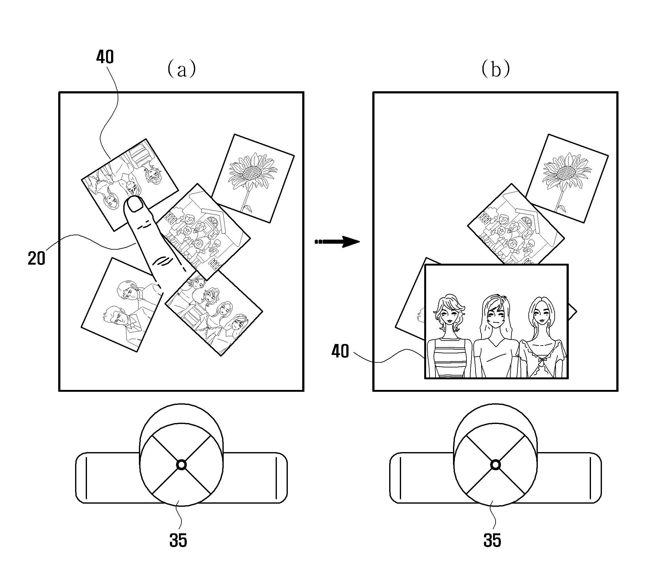 Device and method for providing a user interface