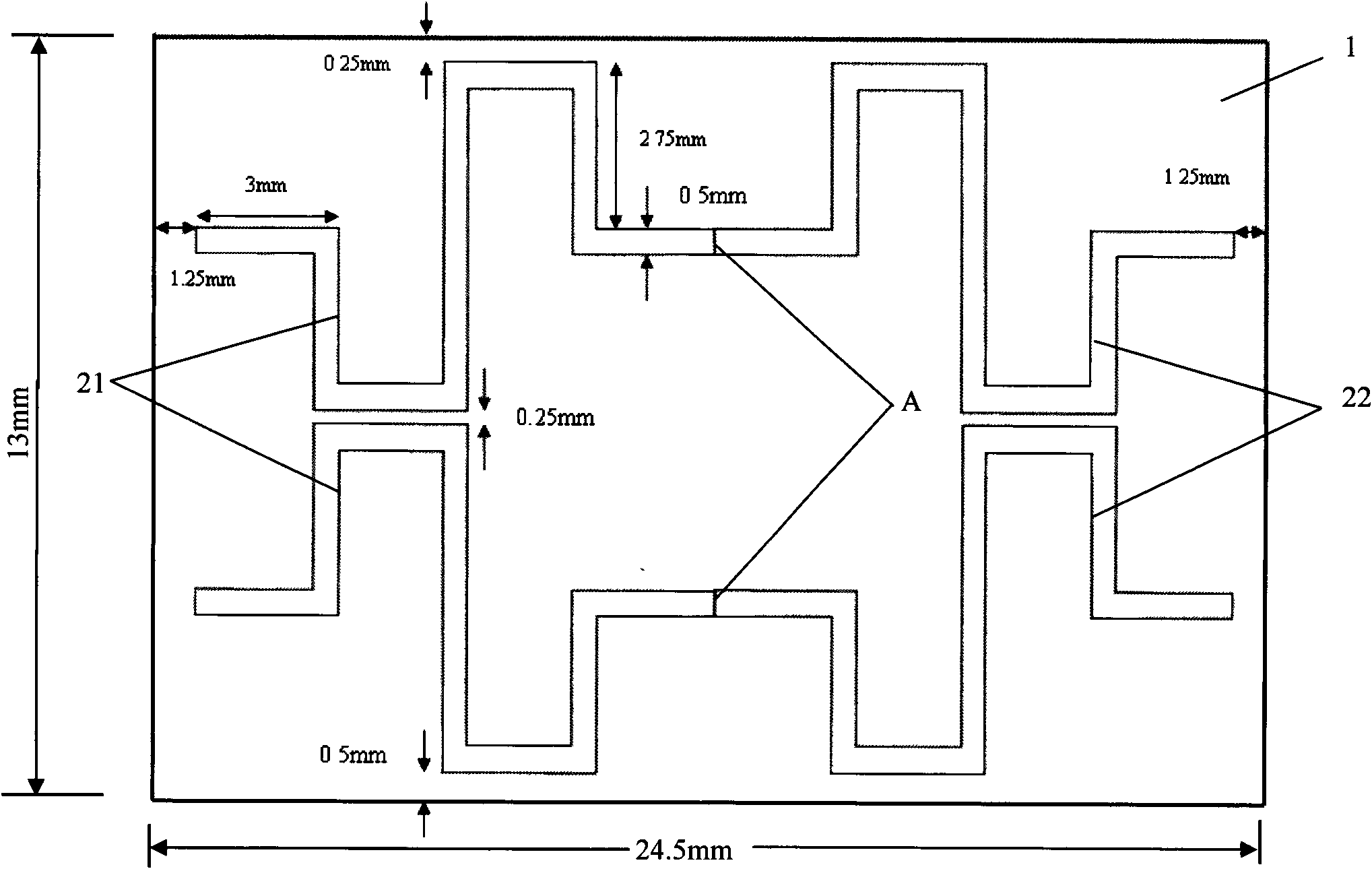 Double-frequency imaging fractal dipole antenna