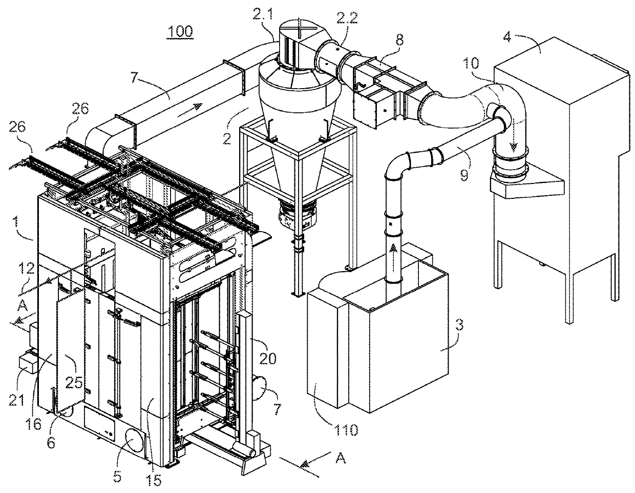 Powder coating booth, powder coating installation and method for operating the powder coating booth