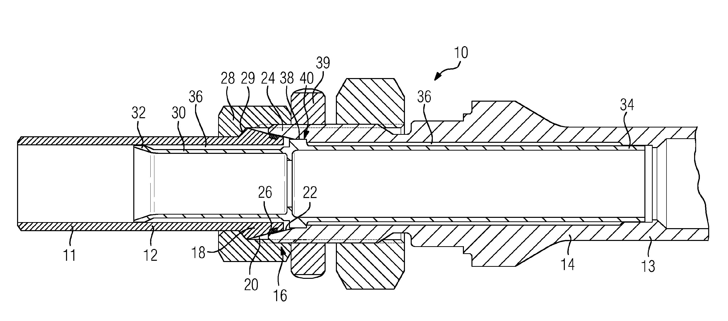 Pipe connection for conducting a fluid that is under pressure