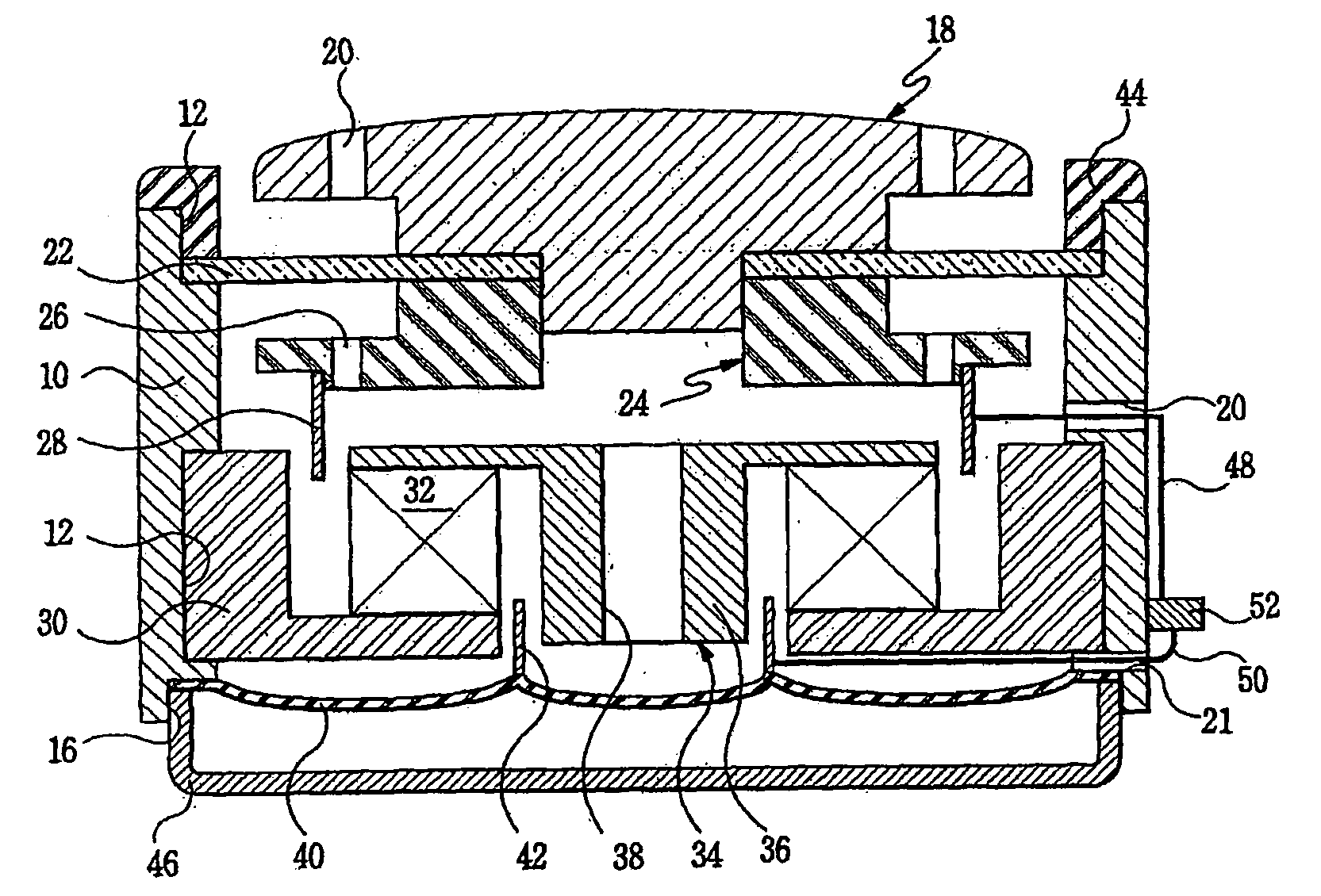 Bone vibrating speaker using the diaphragm and mobile phone thereby