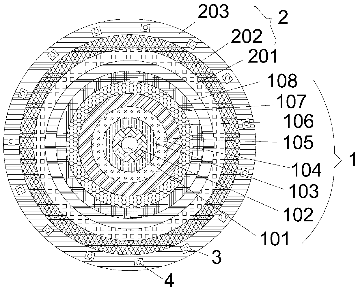 Novel ceramic low-expansion isolation medium-voltage fire-resistant cable