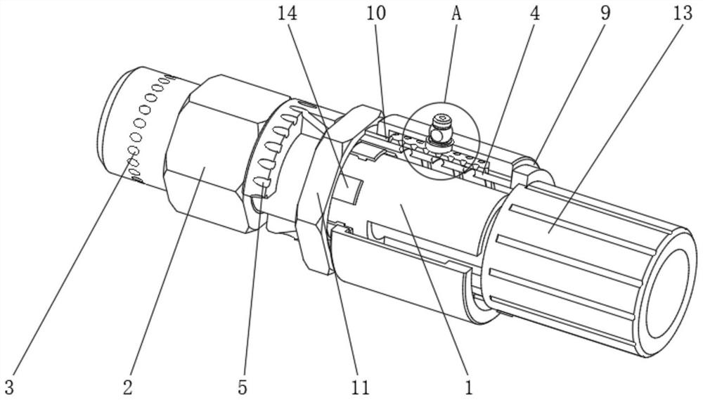 An atomizing nozzle structure for spraying pesticides in aqueous solution