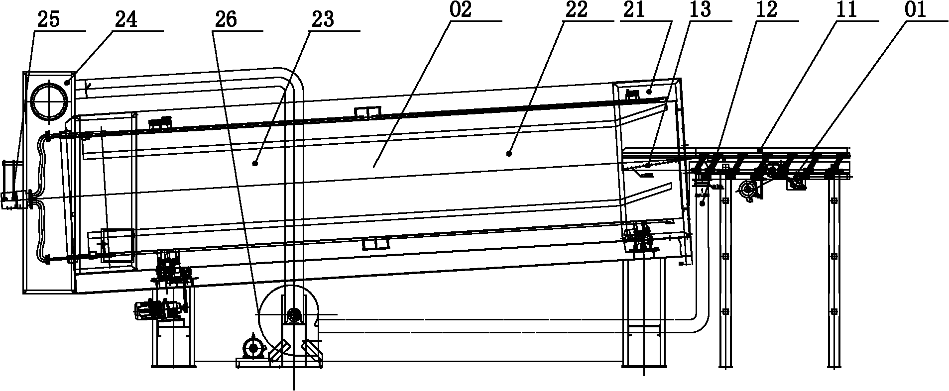 Section drying cut tobacco equipment and method