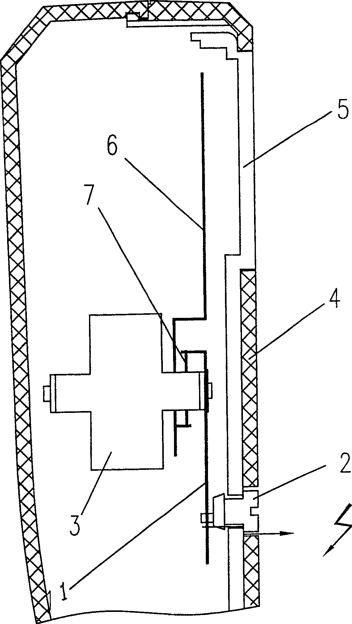 Zero-setting device for electrical measuring instrument and method for raising air breakdown-resisting voltage value of electric measuring instrument