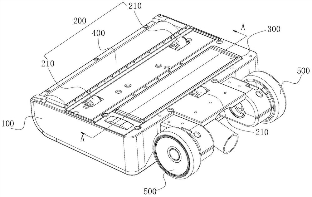 Base structure for cleaning equipment and cleaning equipment