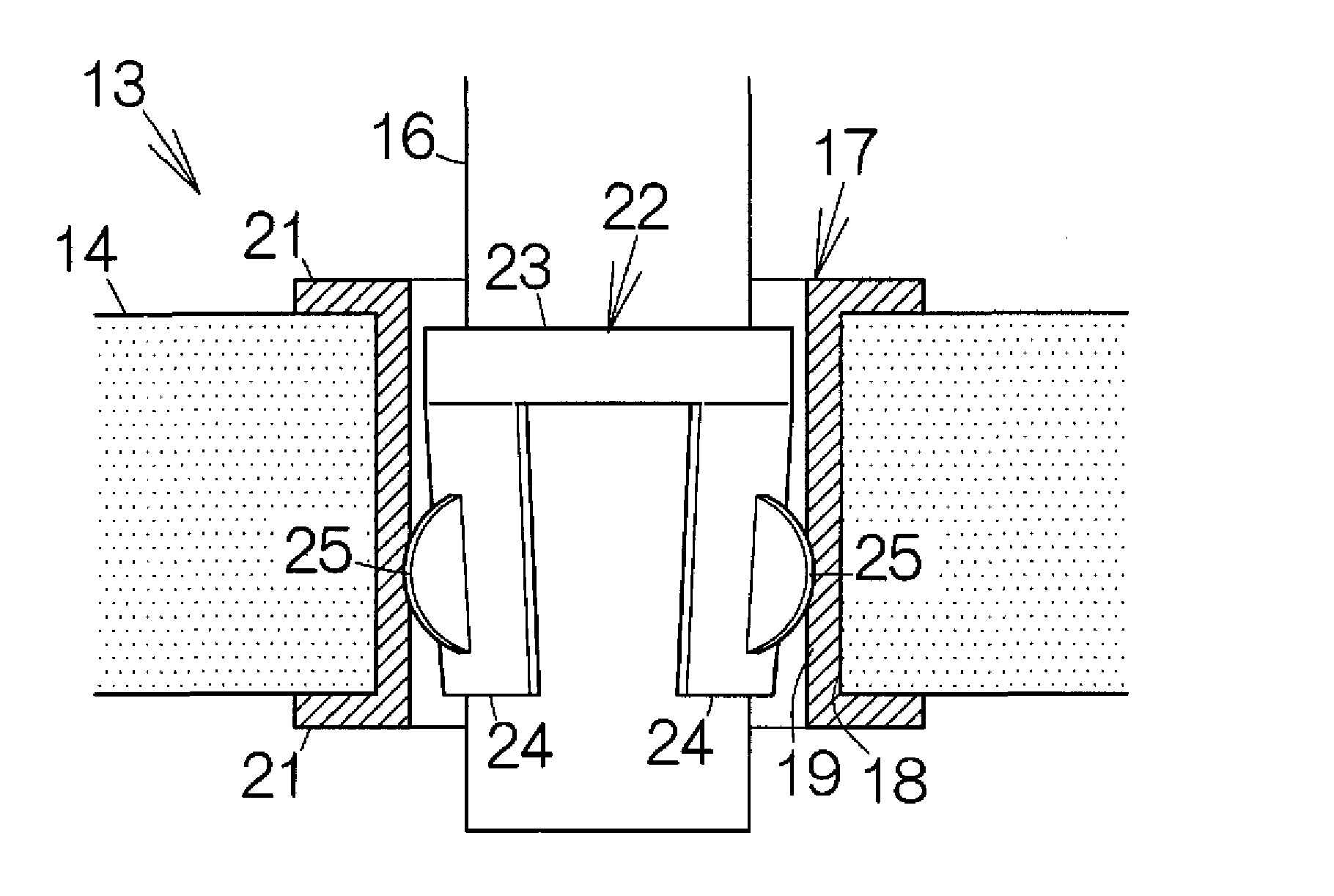 Connecting terminal for receiving lead terminal in printed wiring board