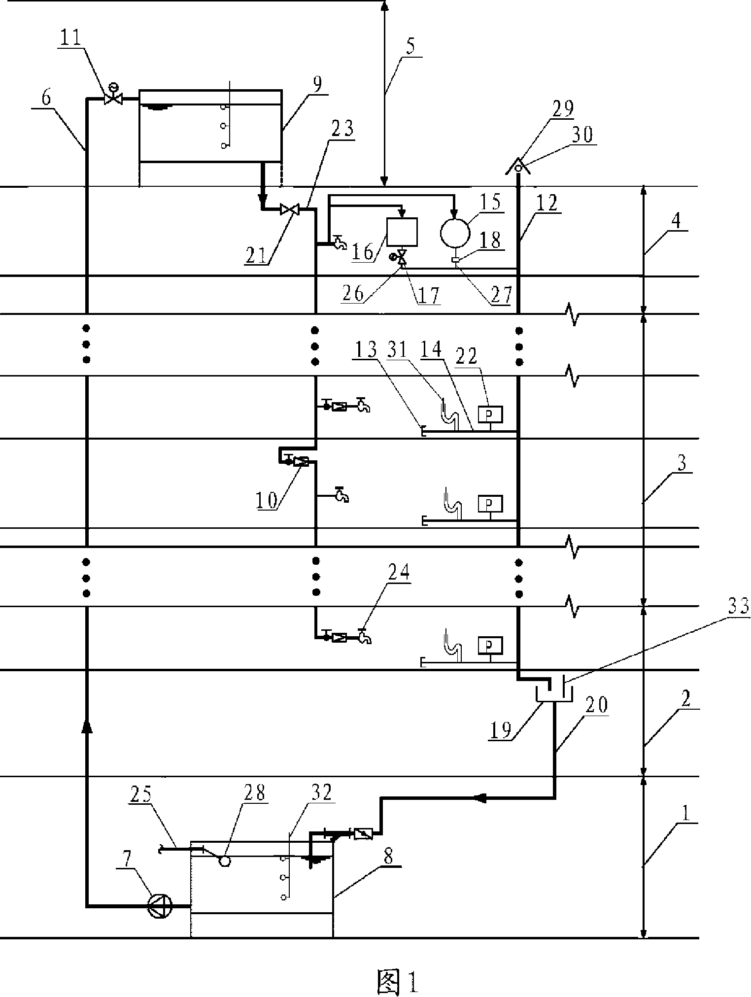 Experiment device for simulating house draining system and detecting method thereof