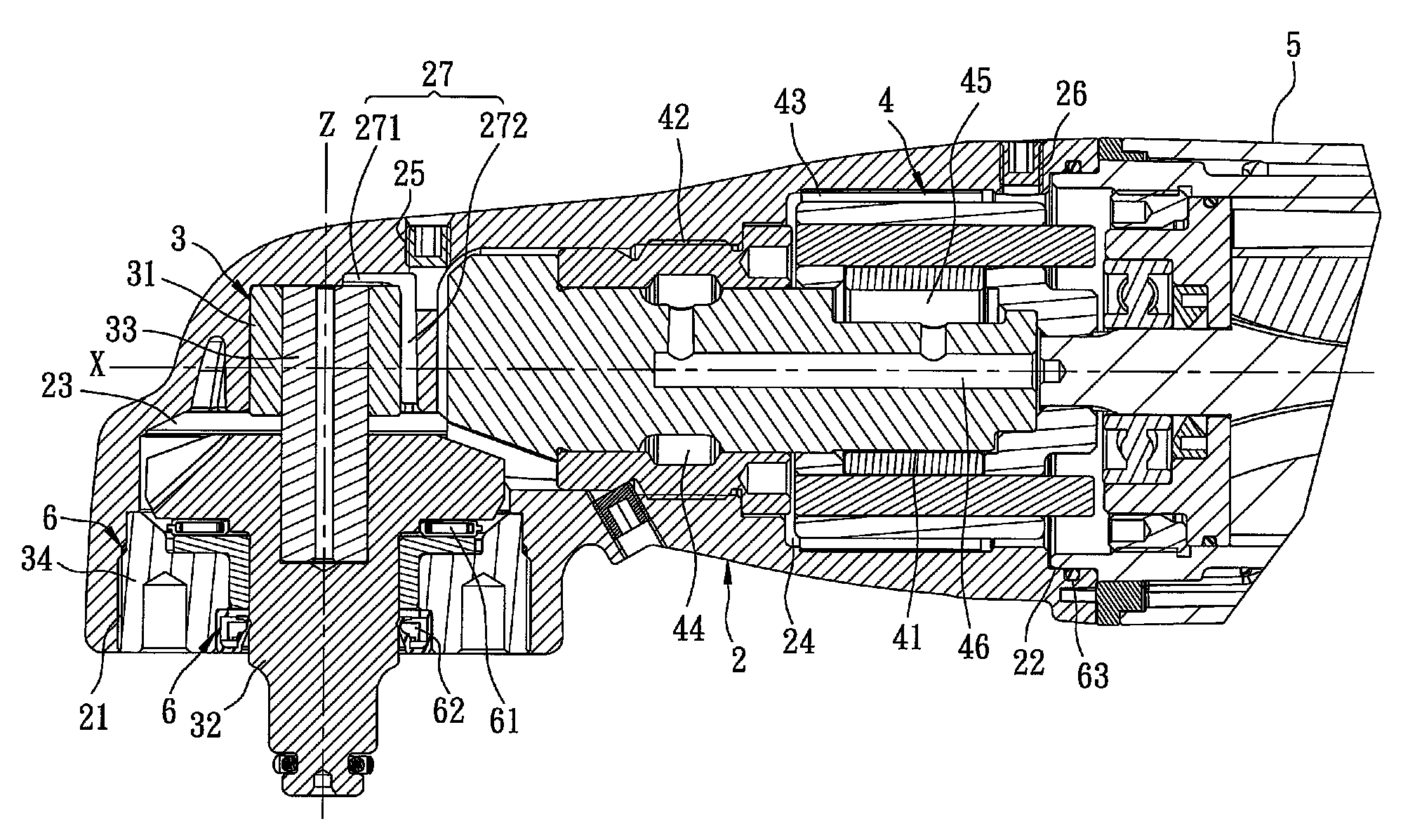 Pneumatic impact tool having two oil inlets