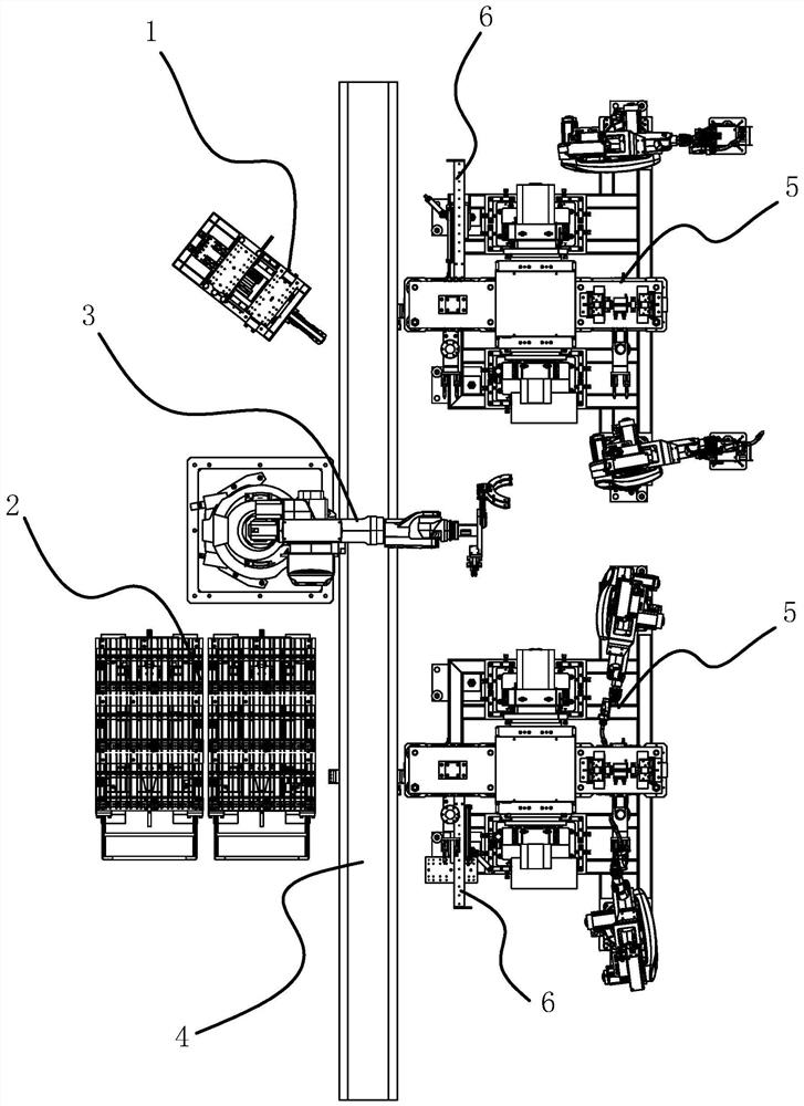 Brake iron shoe welding station