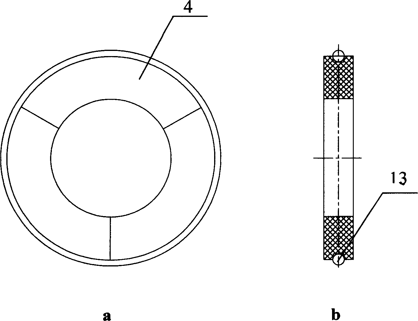 Shaft seal device used for ultra low specific rotating speed centrifugal fan