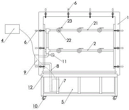 Rain test device for extremely-cold-resistant energy-saving vehicle window