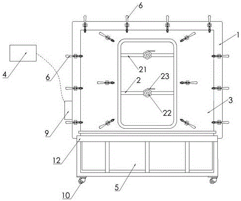 Rain test device for extremely-cold-resistant energy-saving vehicle window