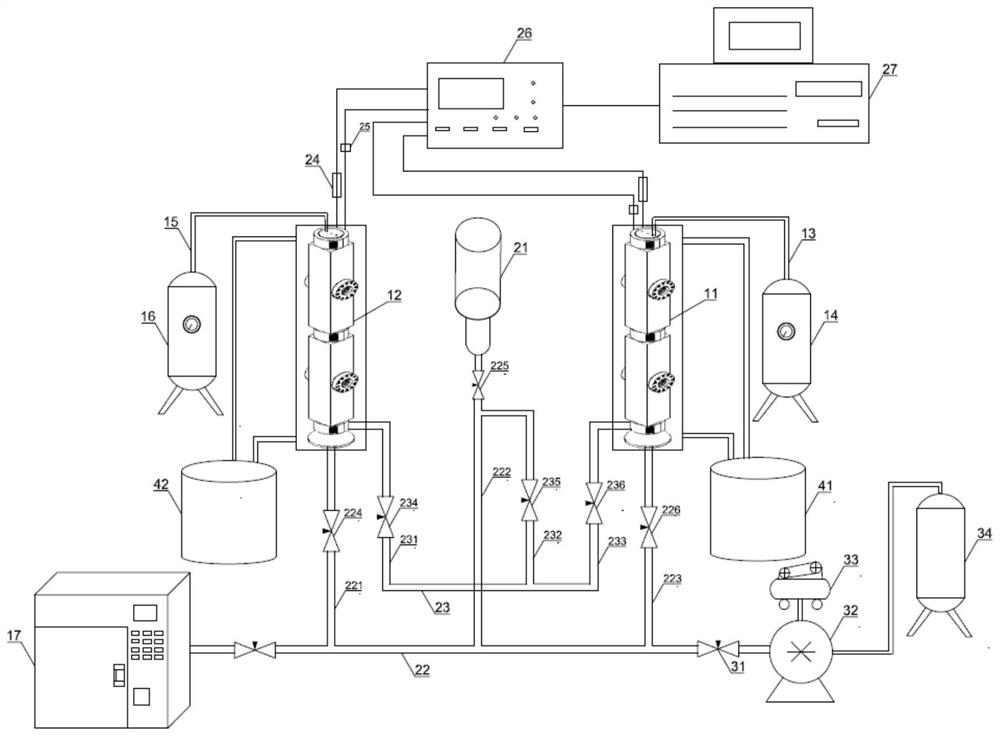 Double-kettle circulating gas hydration multi-stage separation, purification and recovery device and method