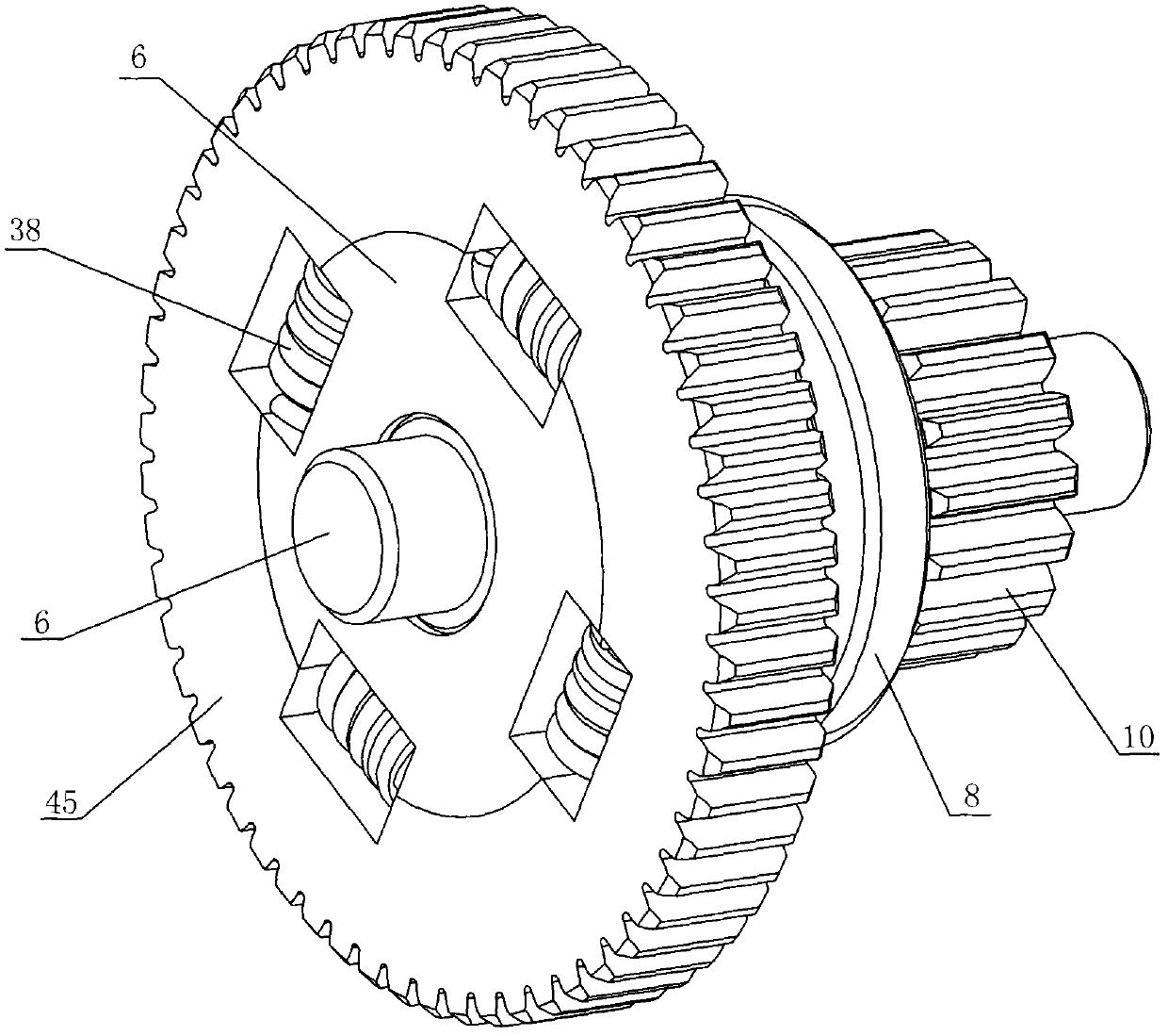 Two-way buffering transmission gear