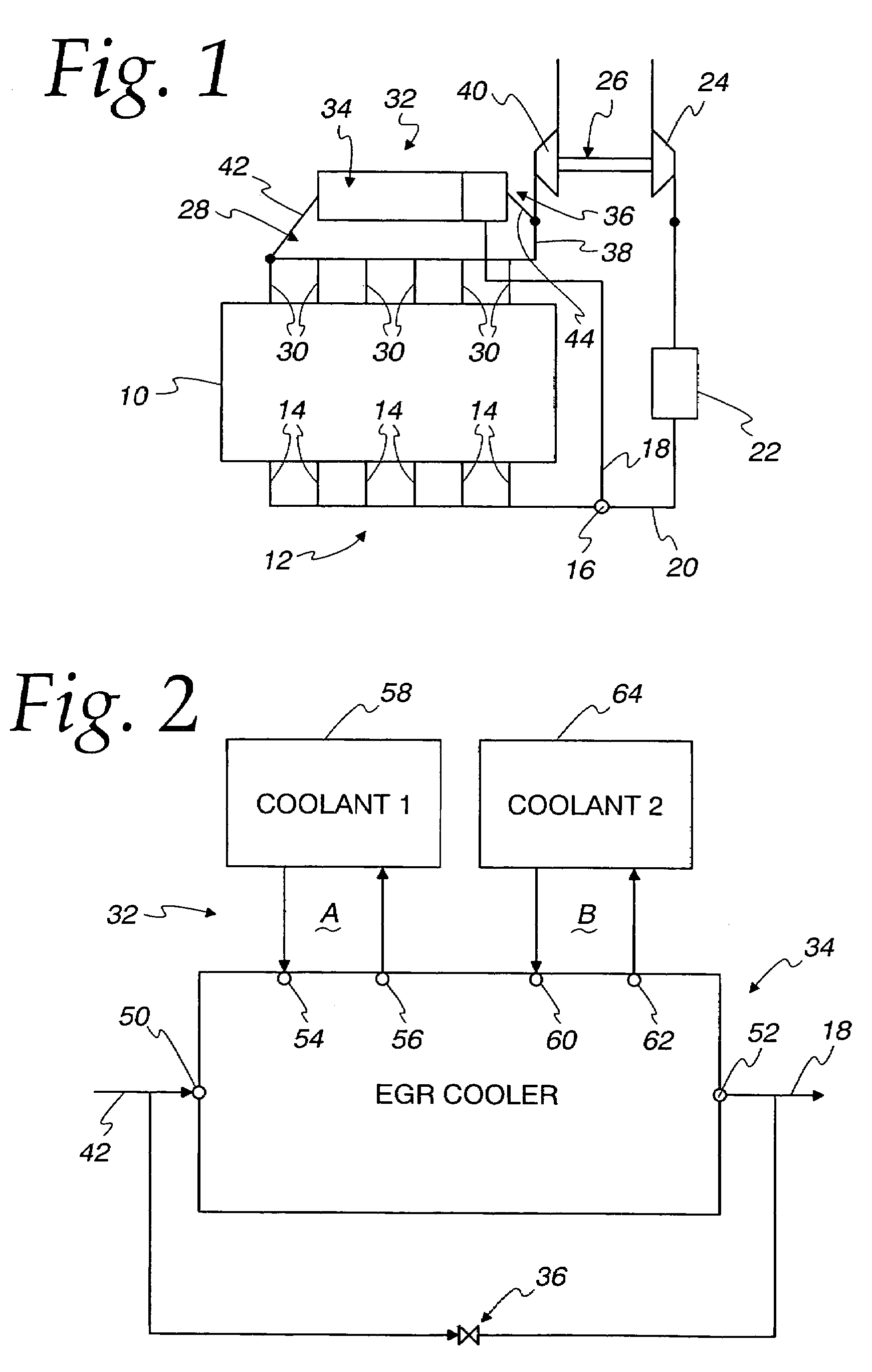 EGR cooler with dual coolant loop