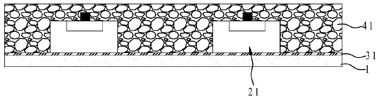 Large-board fan-out double-sided antenna package structure and preparation method thereof