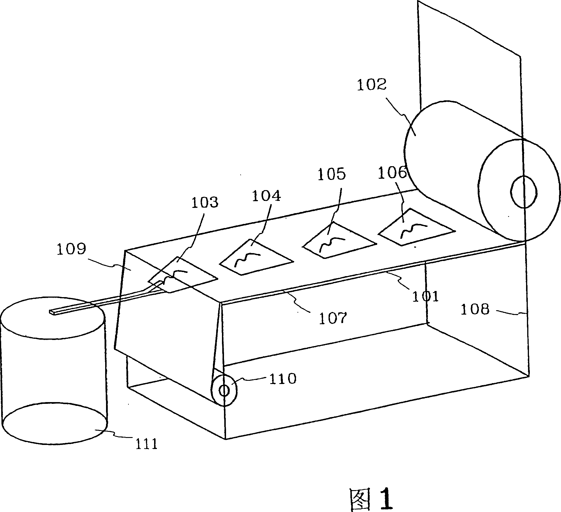 A method and a device for manufacturing a roll of items