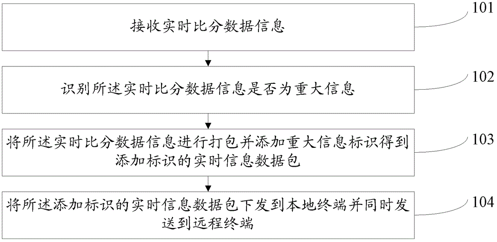 Method and system for carrying out remote information prompting on sports competitions