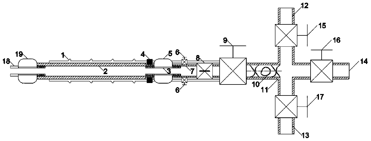 A convenient grouting sleeve device suitable for grouting behind walls and its application method