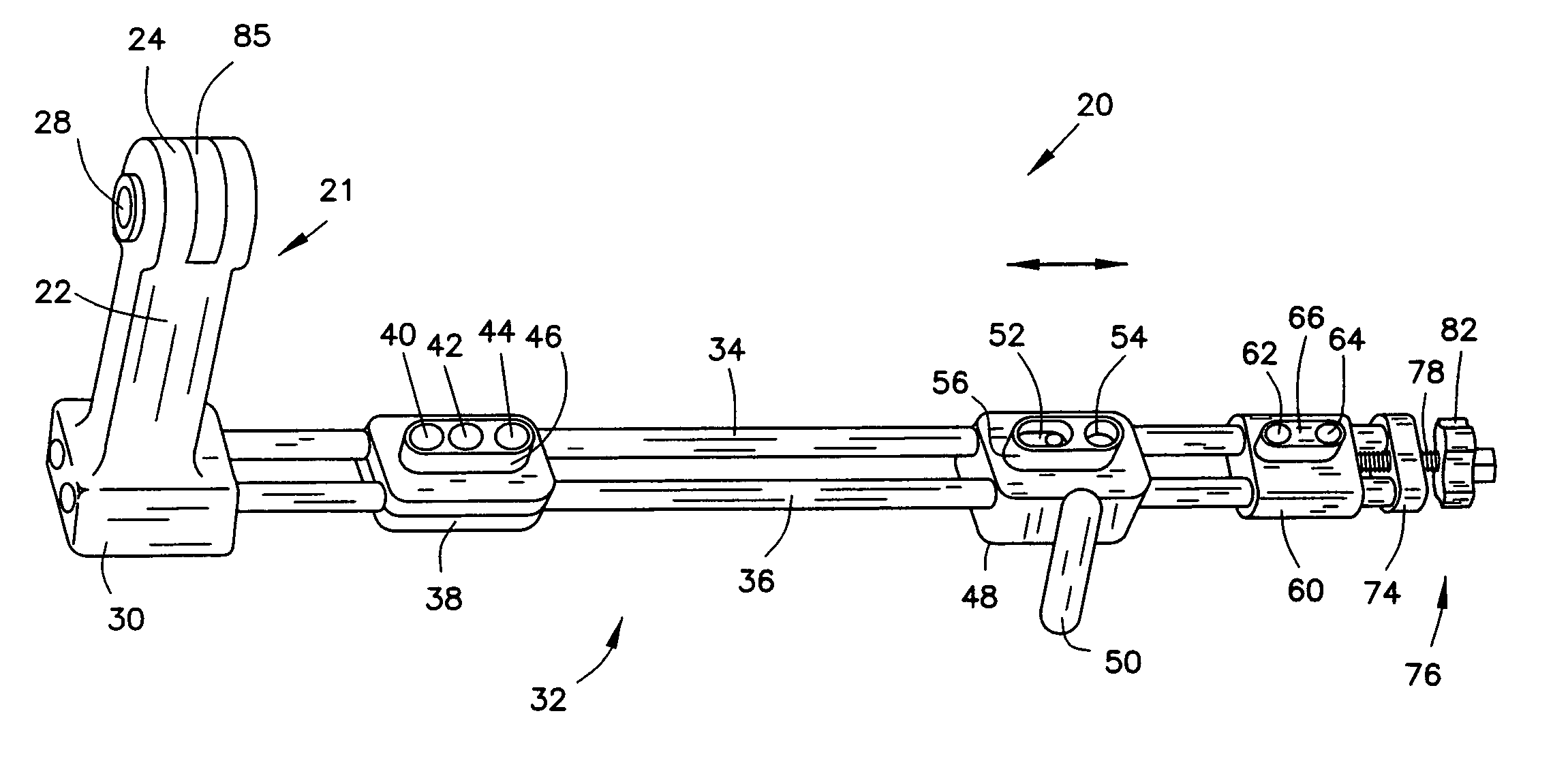 Bone fastener targeting and compression/distraction device for an intramedullary nail and method of use