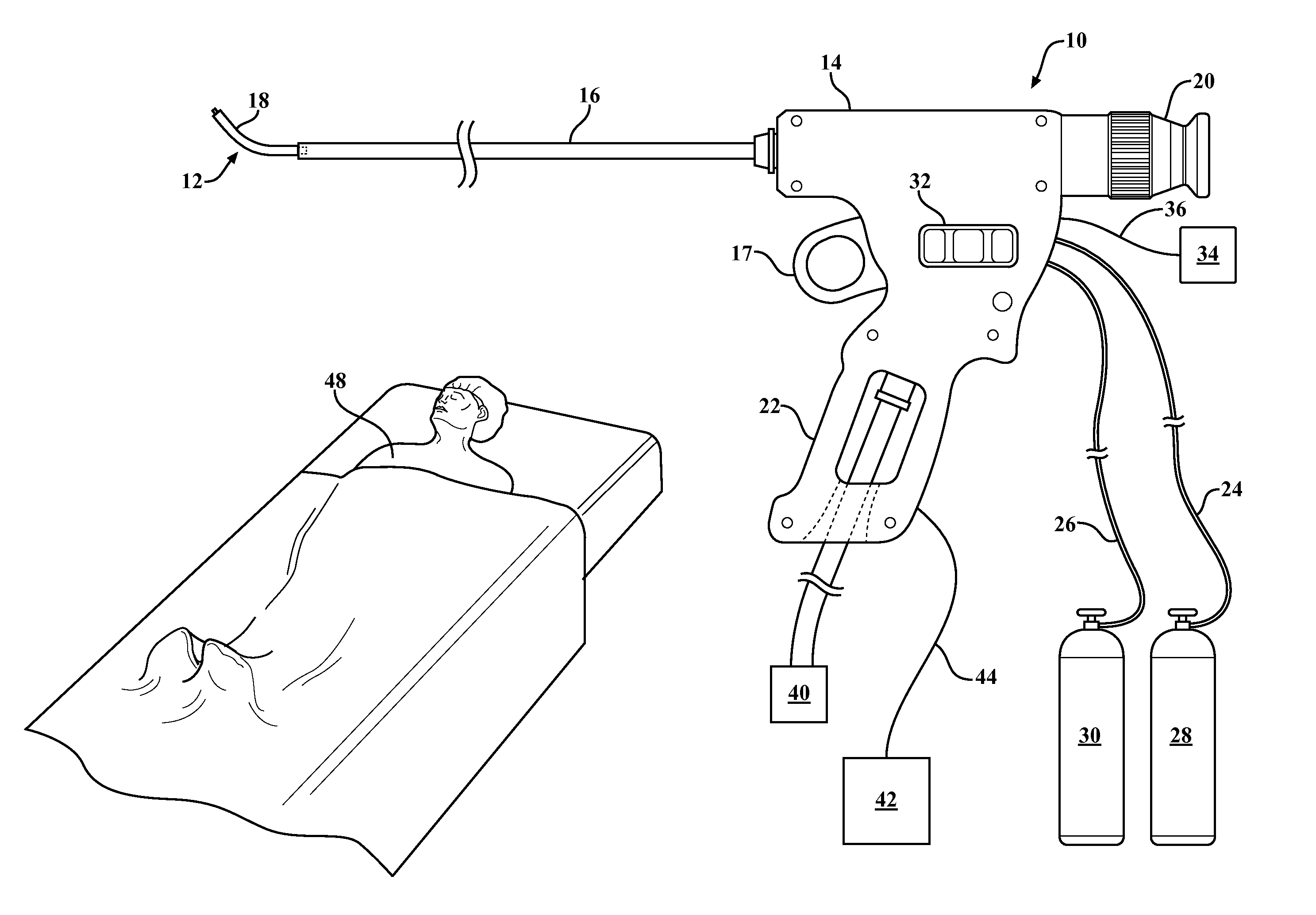 Method and apparatus for cold plasma treatment of internal organs