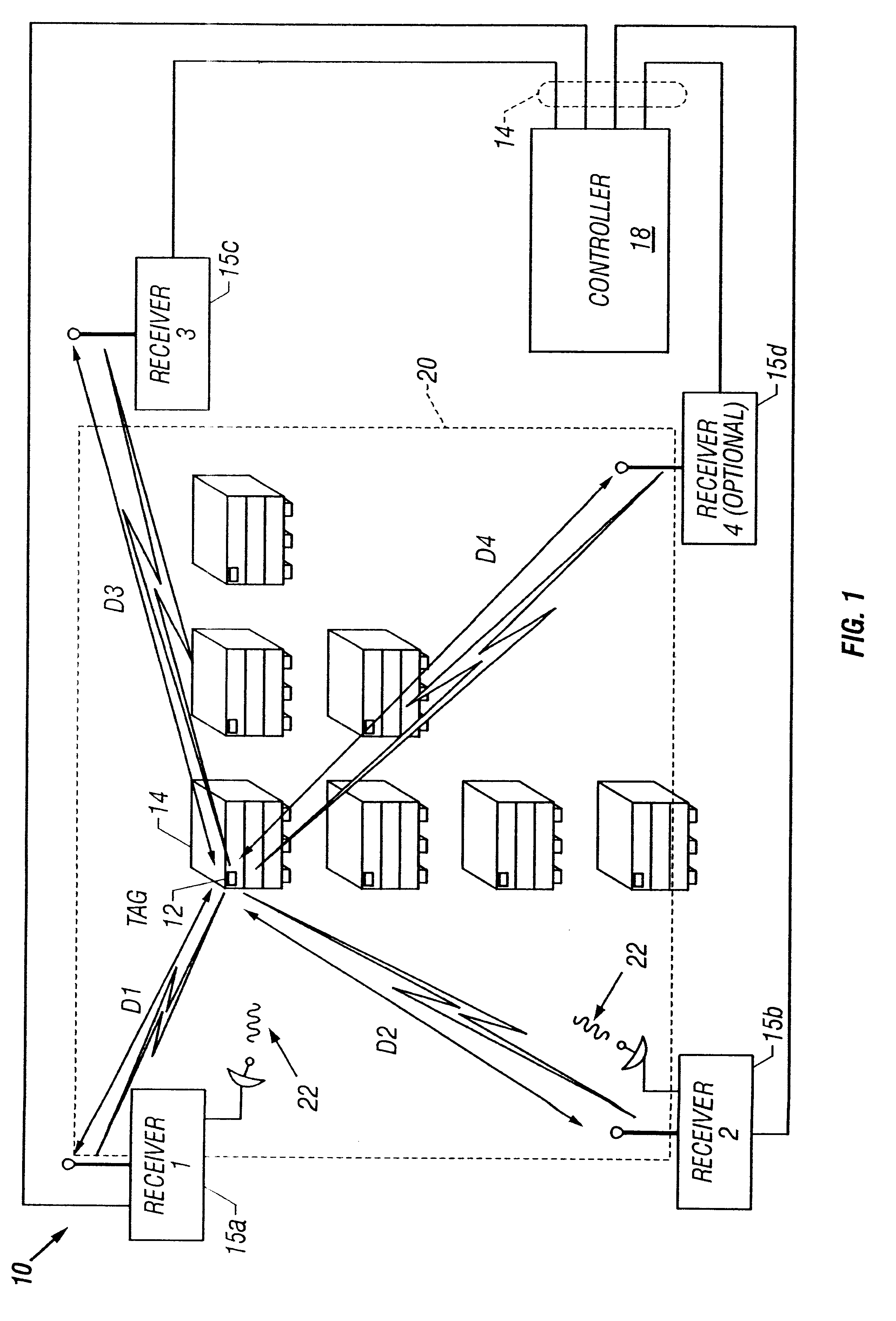 Short range spread-spectrum radiolocation system and method