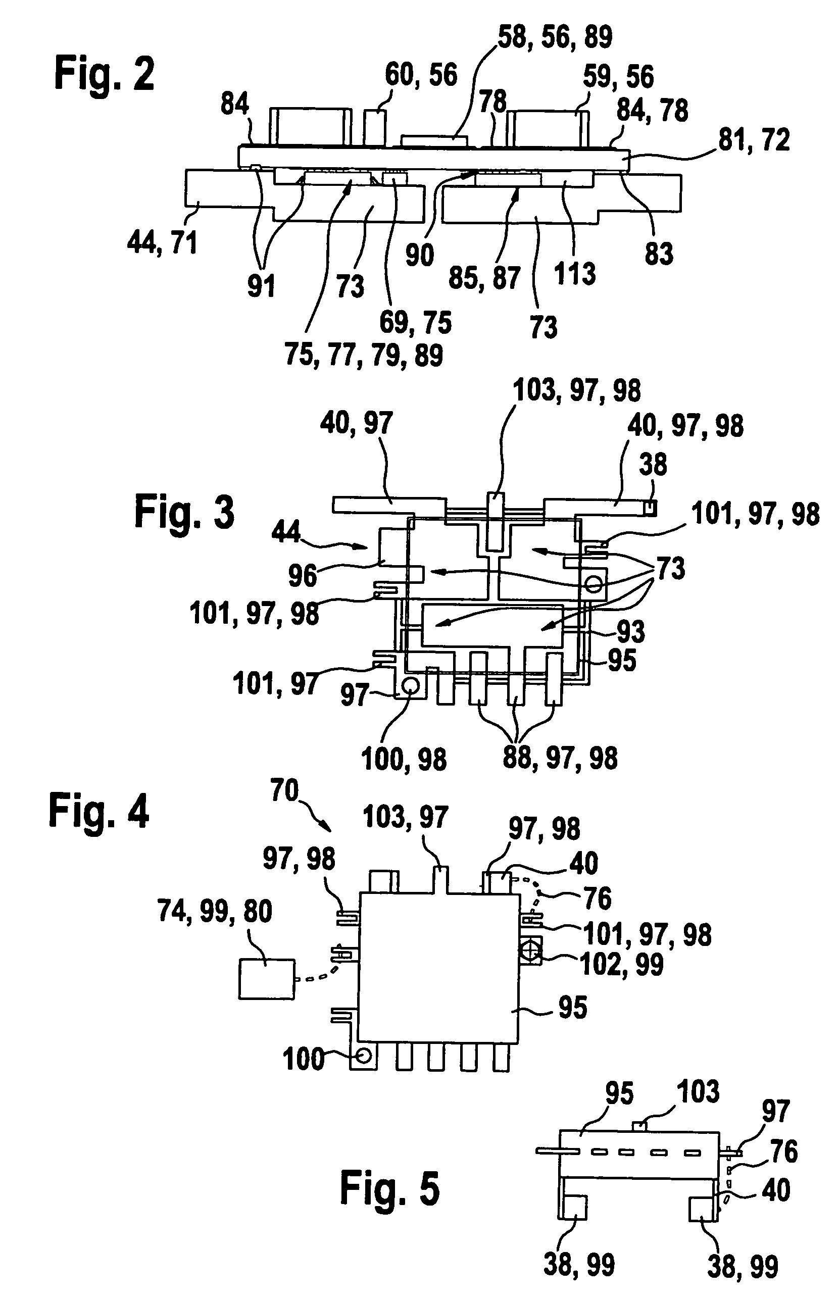 Electric motor comprising an electronic unit with a punched grid