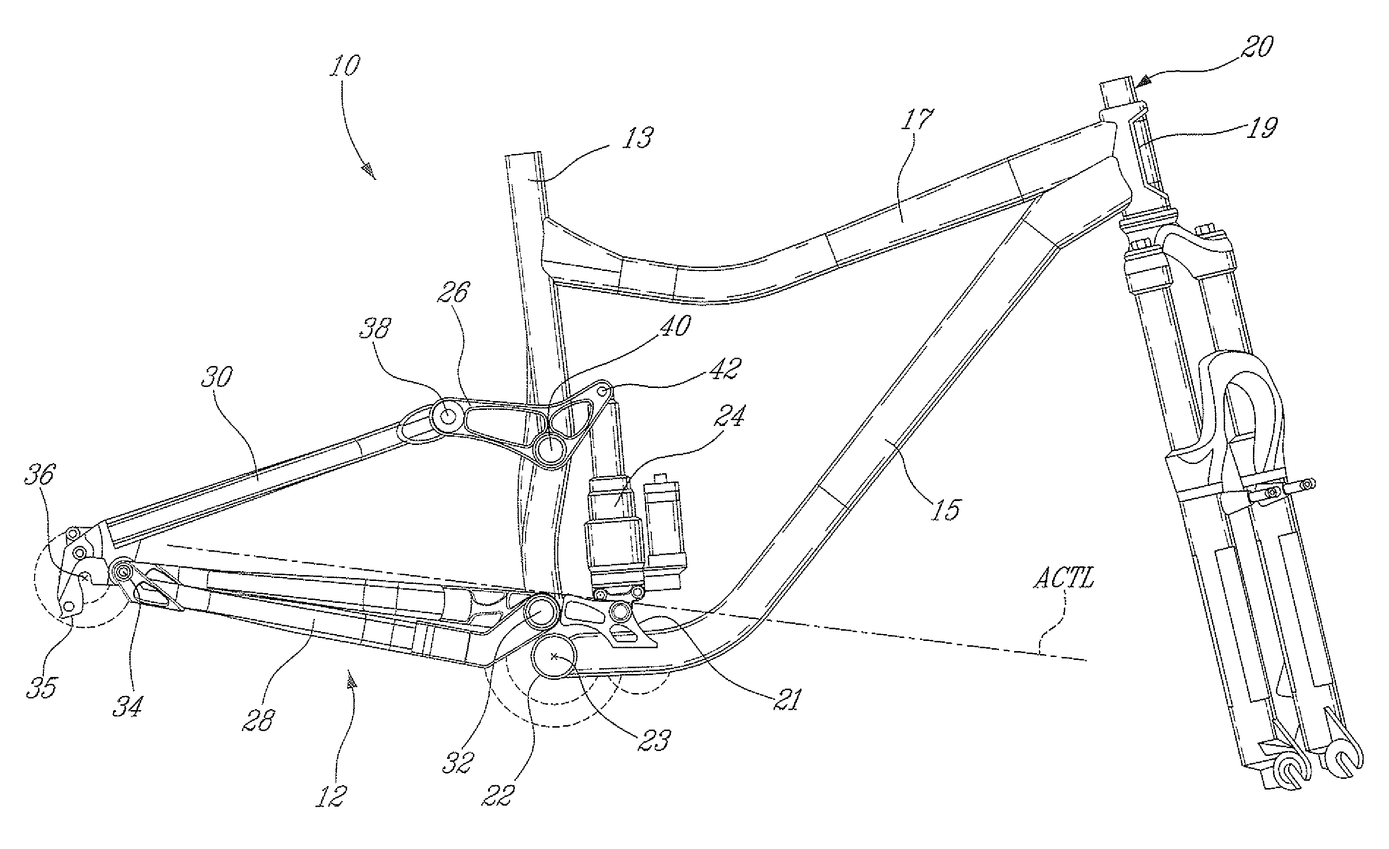 Bicycle rear suspension system