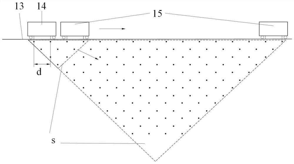 Movable variable-pitch underground space structure detection equipment and method