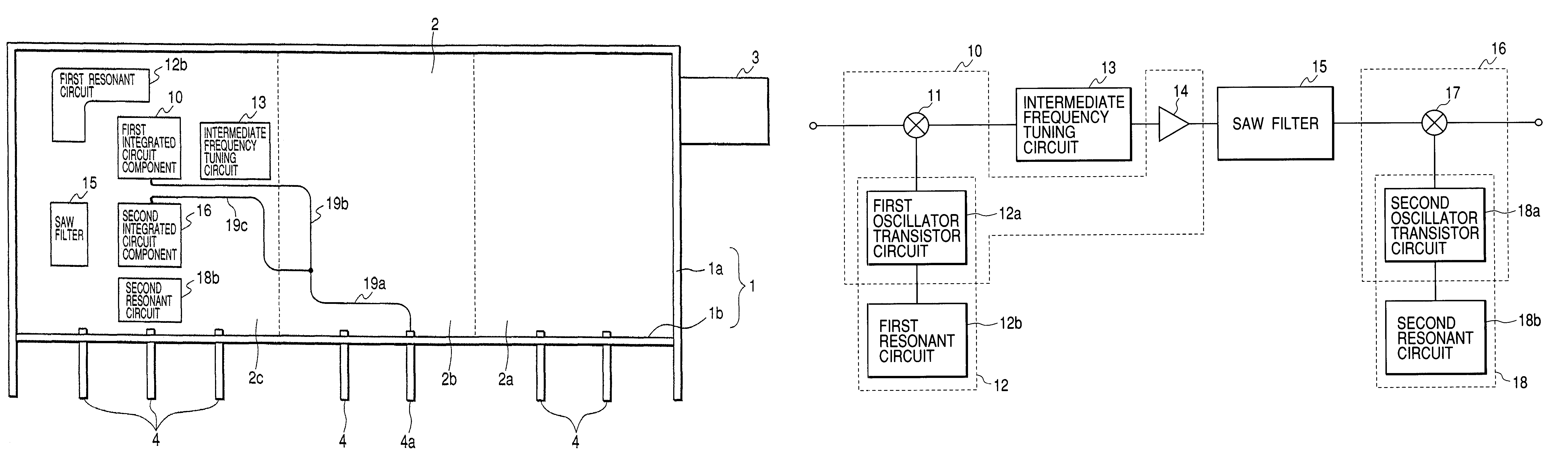 Television tuner having level of harmonics of oscillation signal suppressed low