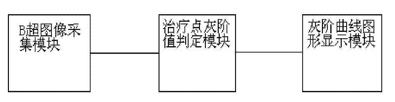 Ultrasonic therapy tissue temperature change display equipment using digital grey scale processing