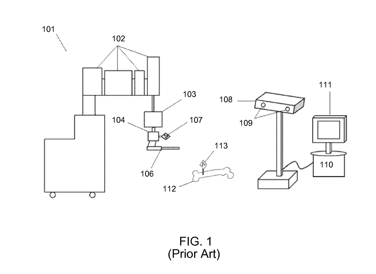 Actively controlled optical tracker with a robot