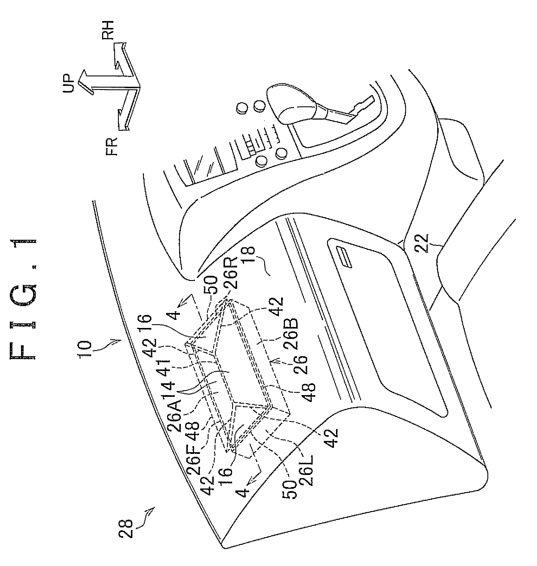 Front passenger airbag device