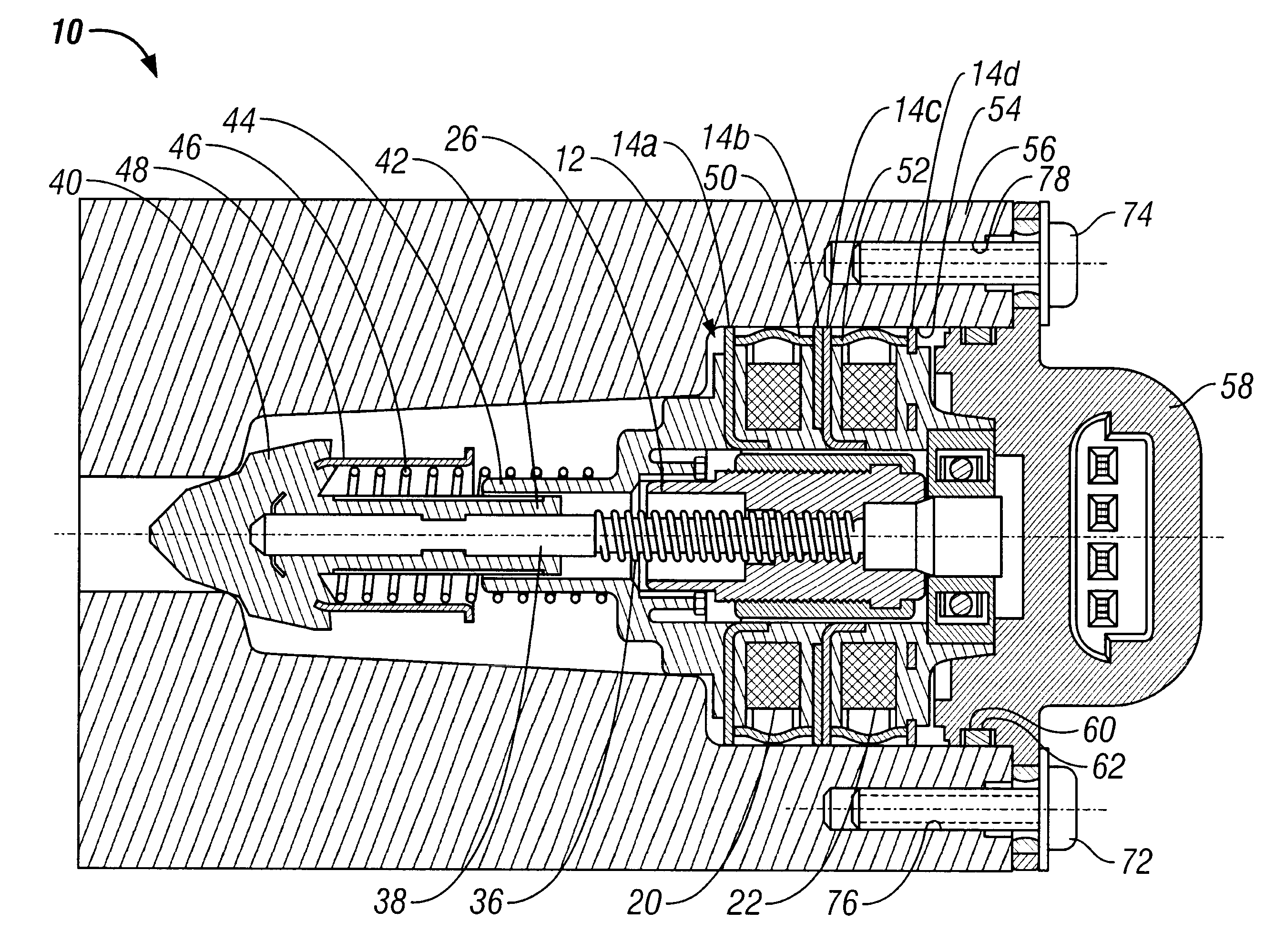 Magnetic device with flux return strip