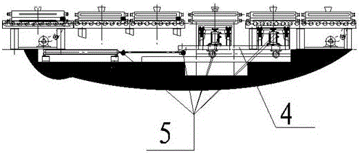 An orderly automatic movement and fixed-point pouring system of iron mold sand-covered casting