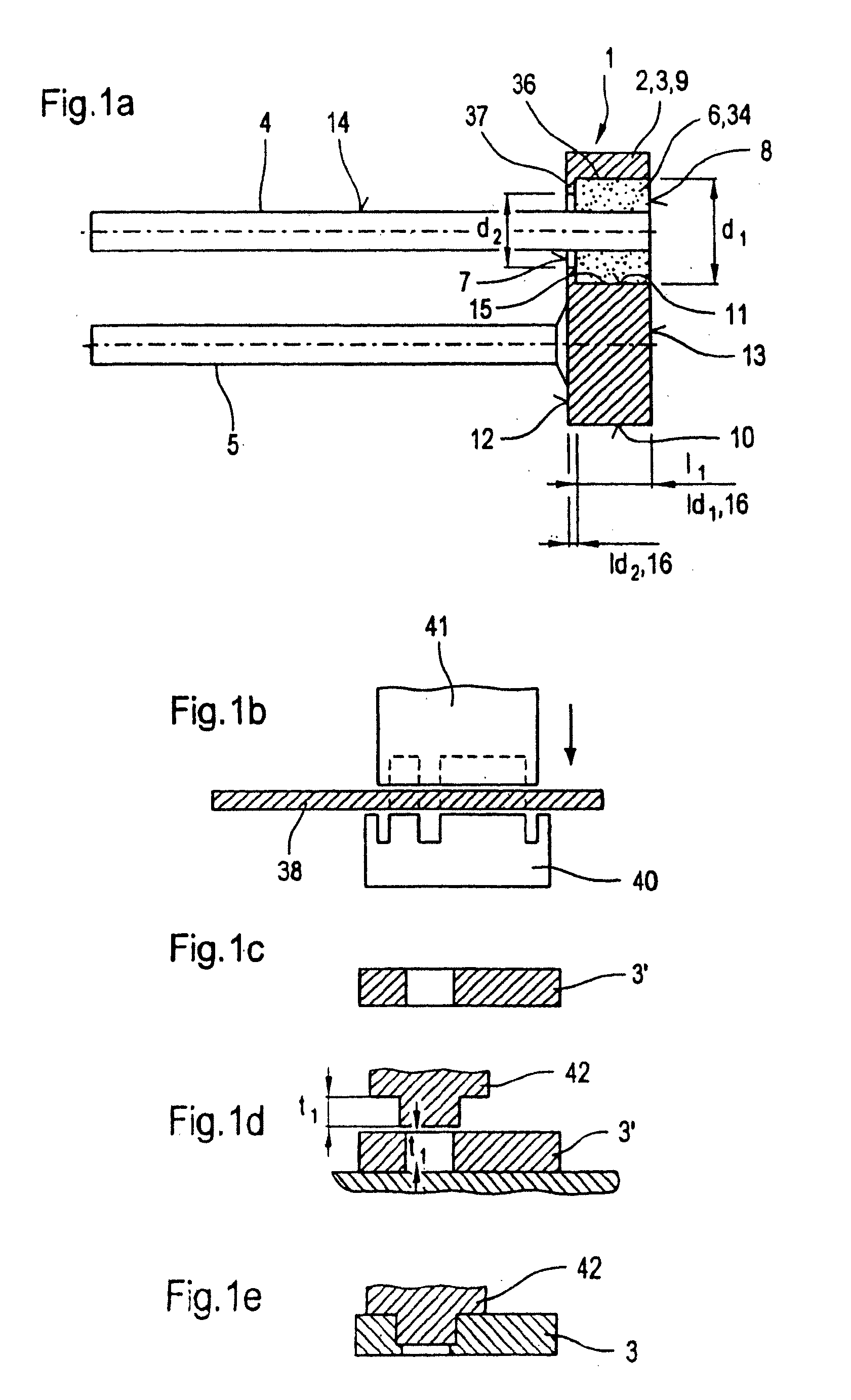 Metal fixing material bushing and method for producing a base plate of a metal fixing material bushing