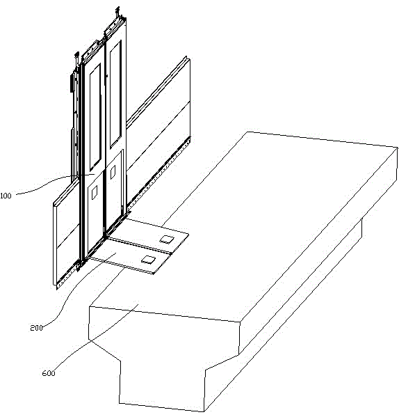 Passenger room lateral escape door structure for rail transportation train