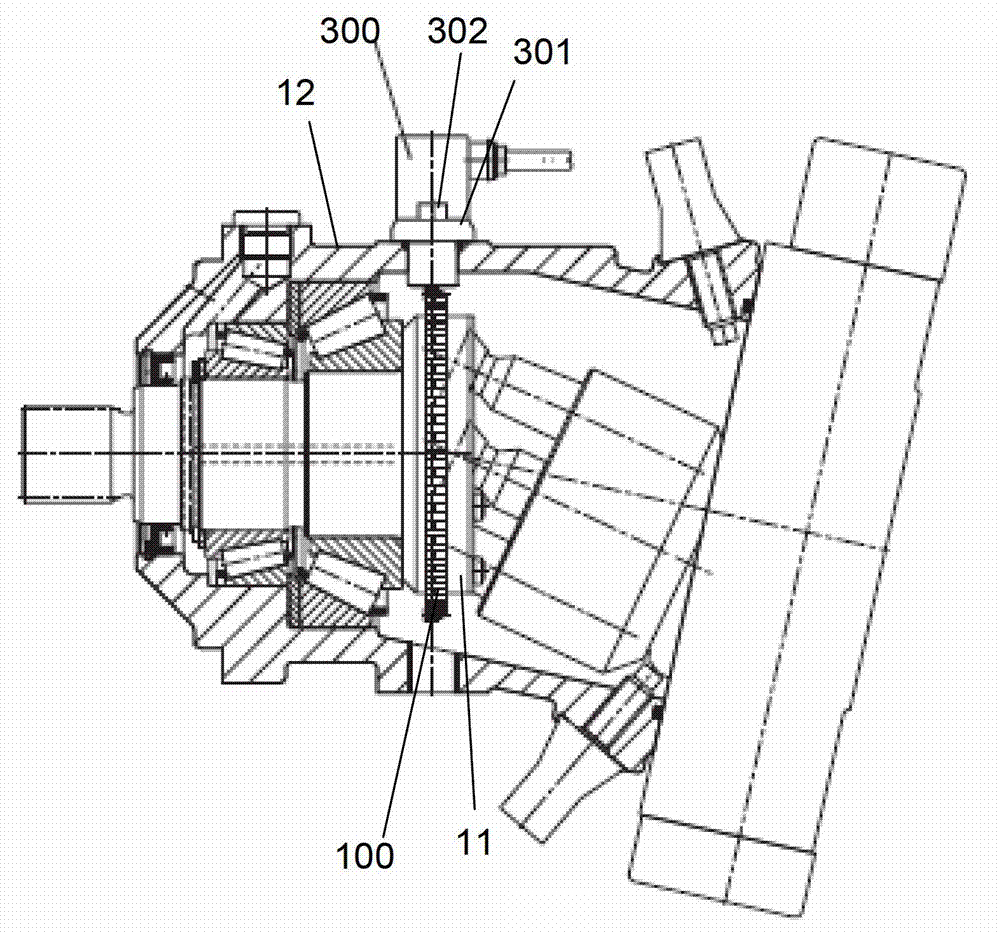 Hydraulic pump rotational speed measurement device