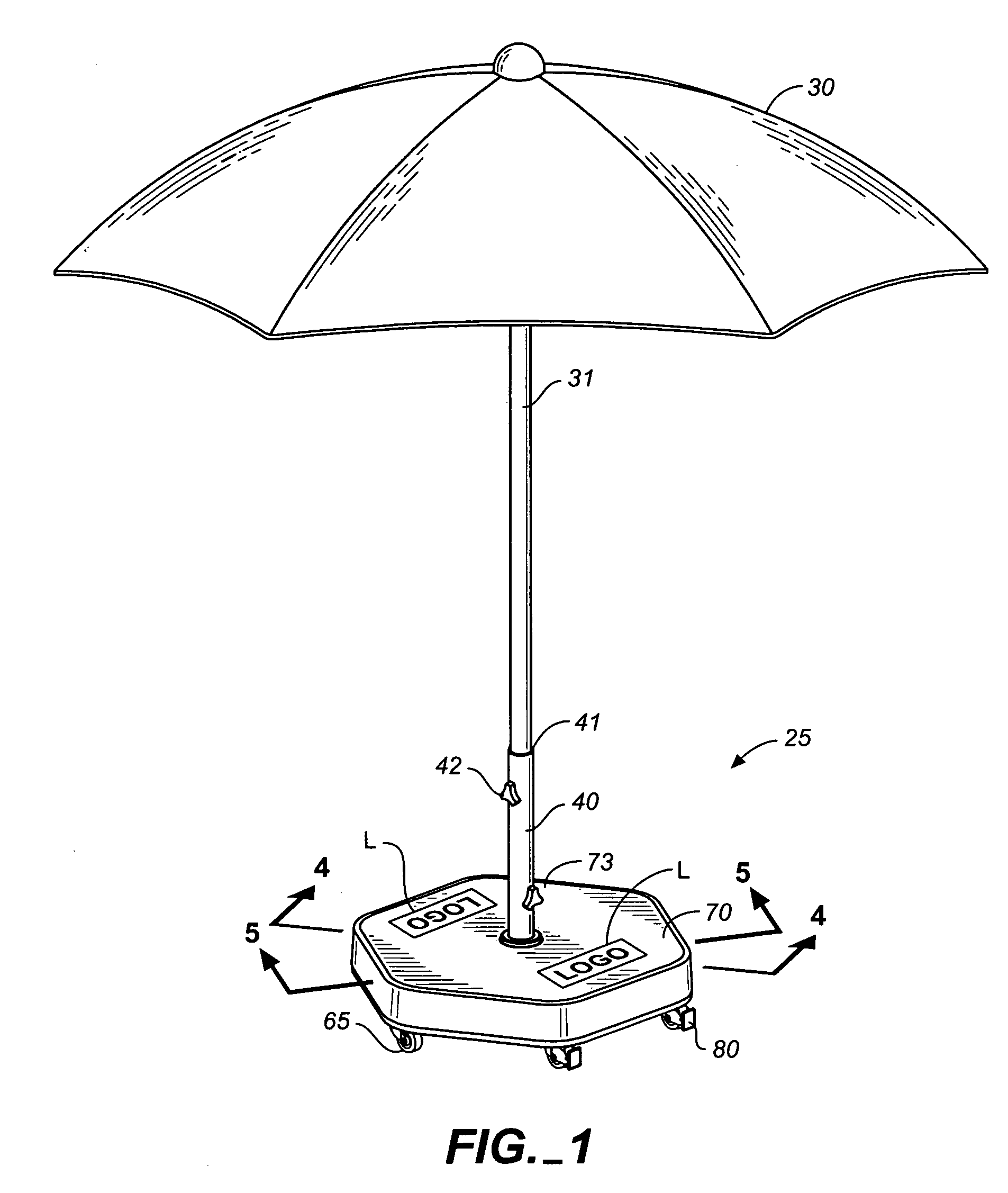 Umbrella base with power supply