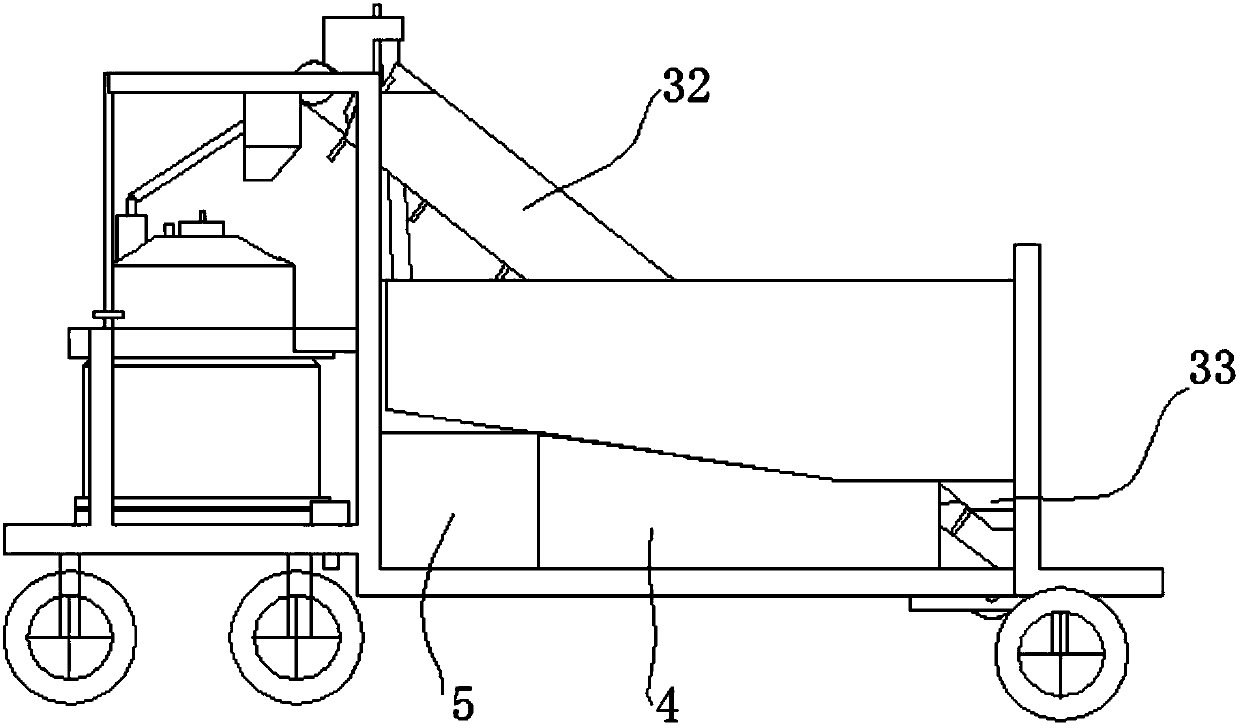 Road concrete transporting and stirring device and using method thereof