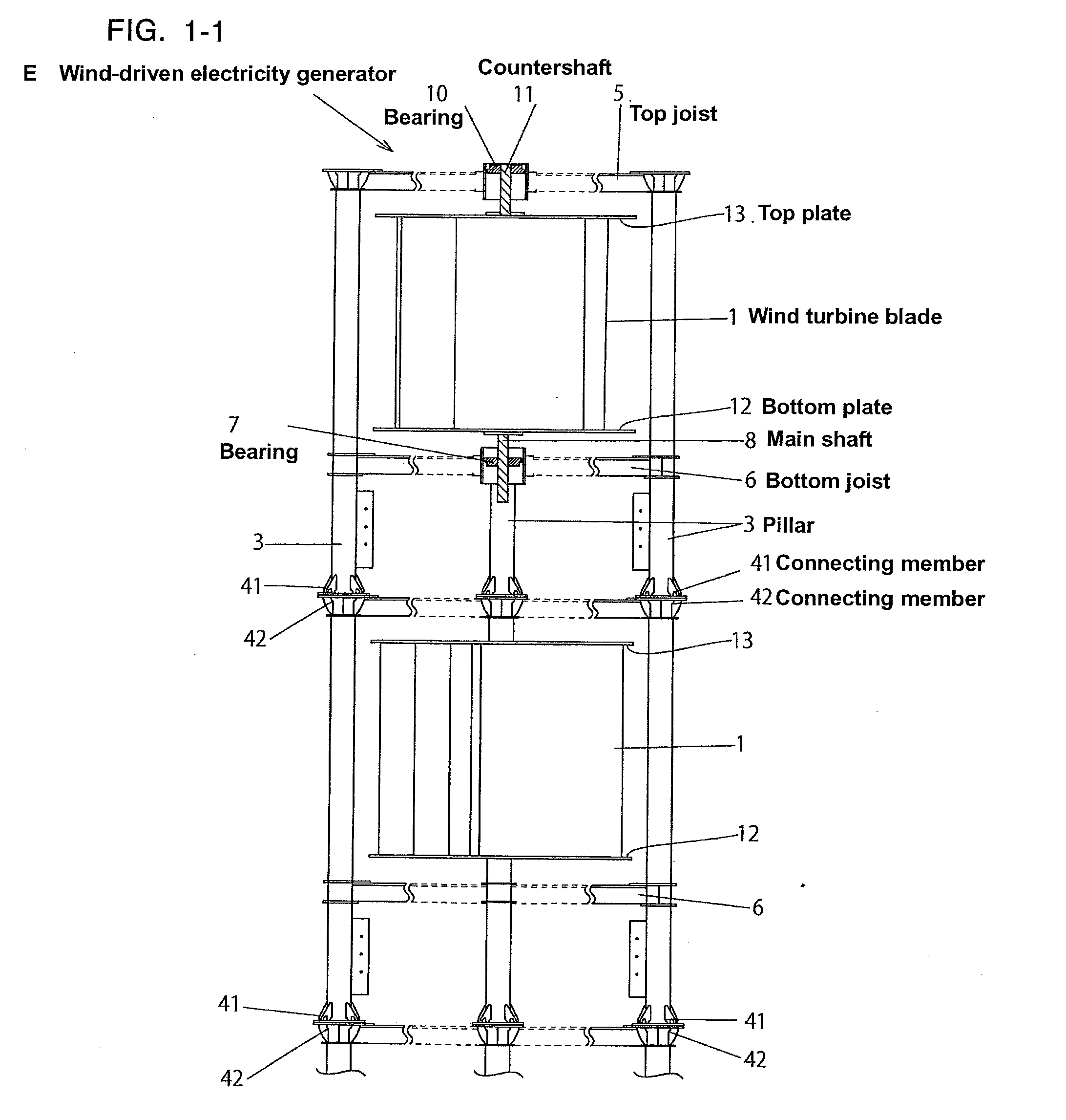 Drag-type wind turbine for wind-driven electricity generators and wind-driven electricity generators using drag-type wind turbine