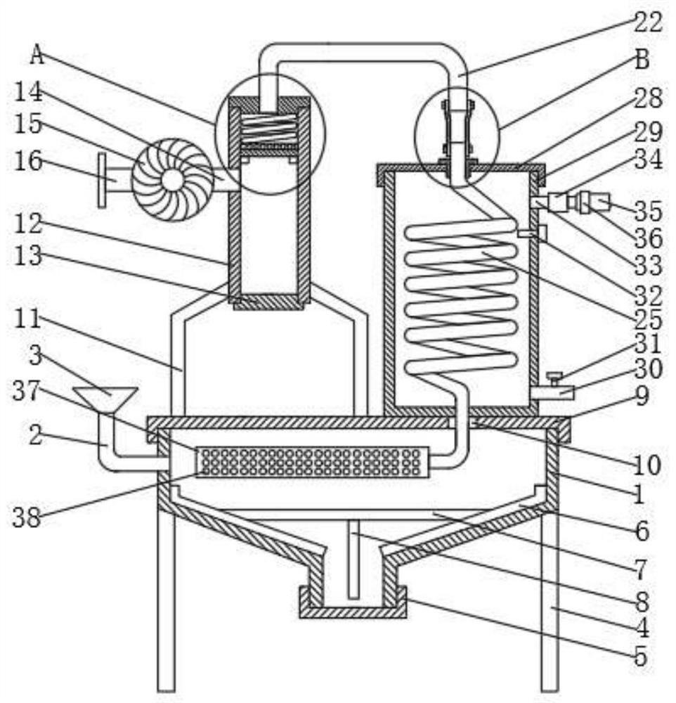 Waste gas suction and collection treatment device for steel casting workshop