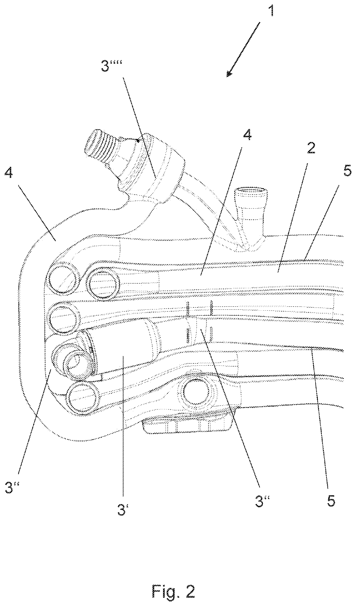 Tube arrangement for the transport of tempering medium