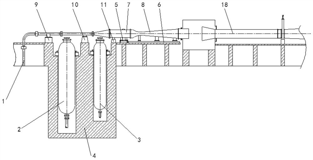 Overall structure of a three-branch series hypersonic wind tunnel