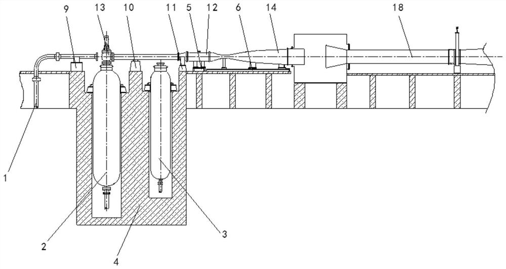 Overall structure of a three-branch series hypersonic wind tunnel