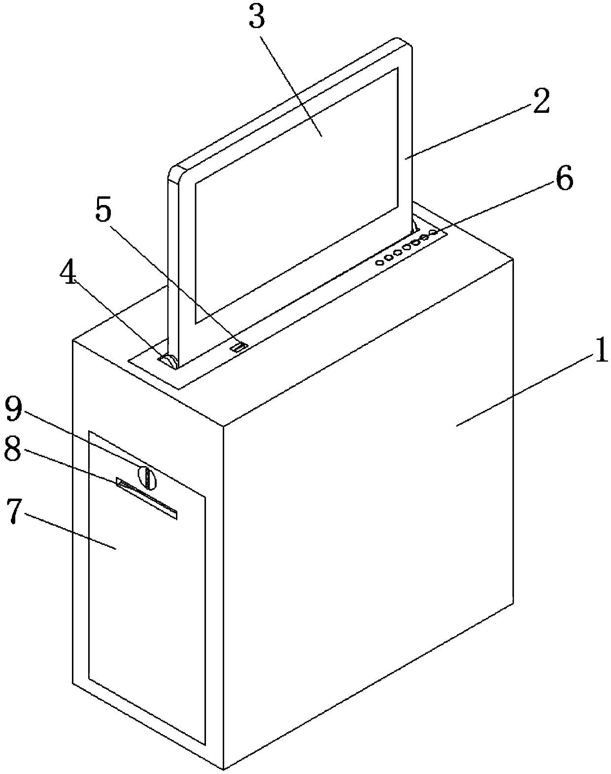 Hidden liquid crystal lifting type integrated machine