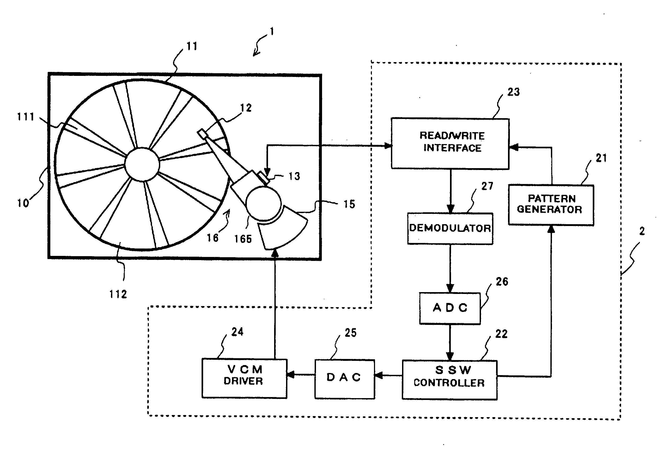 Method of servo pattern writing on recording surface and data storage device